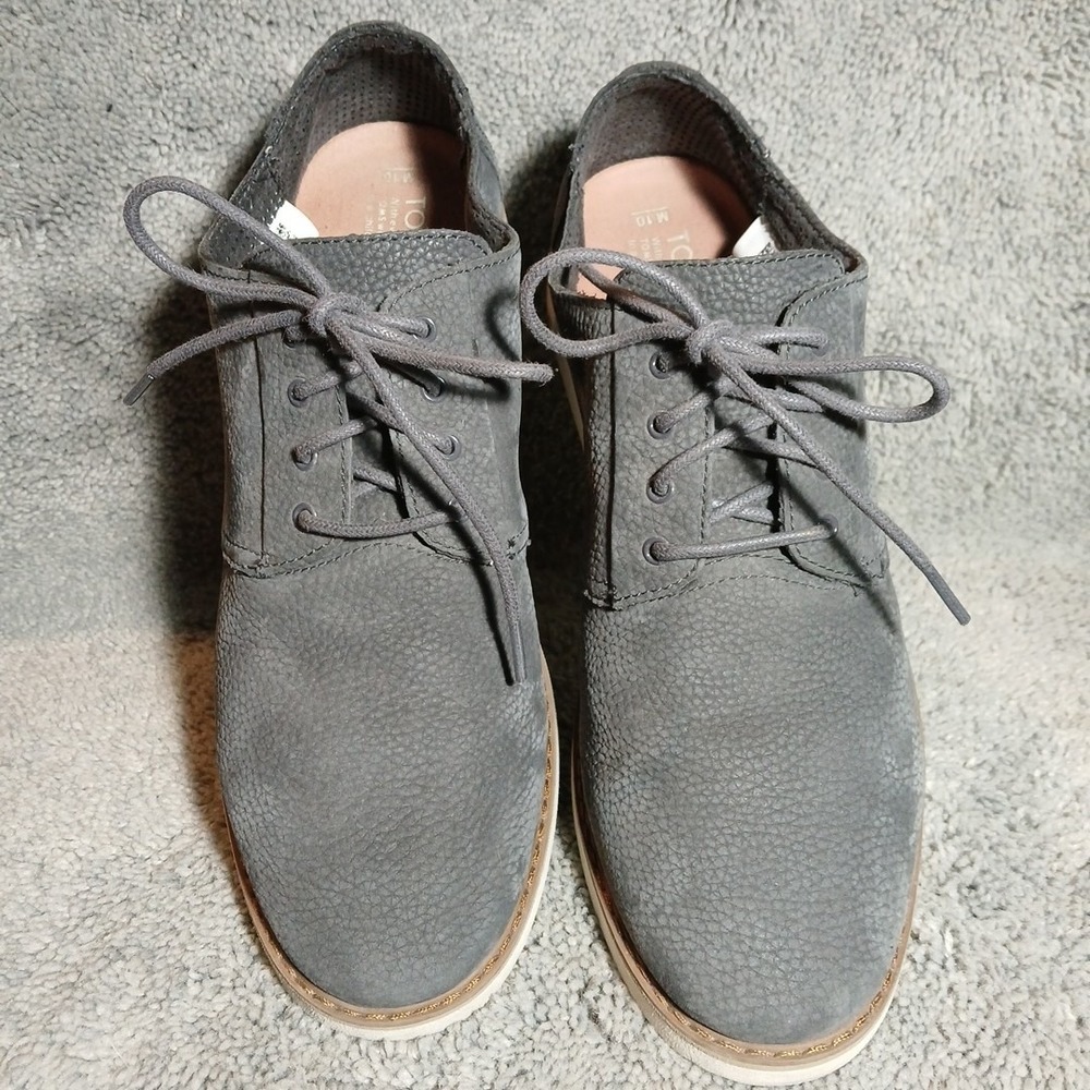 TOMS Men's Size 10 Preston Casual Oxford Shoes in Gray Suede